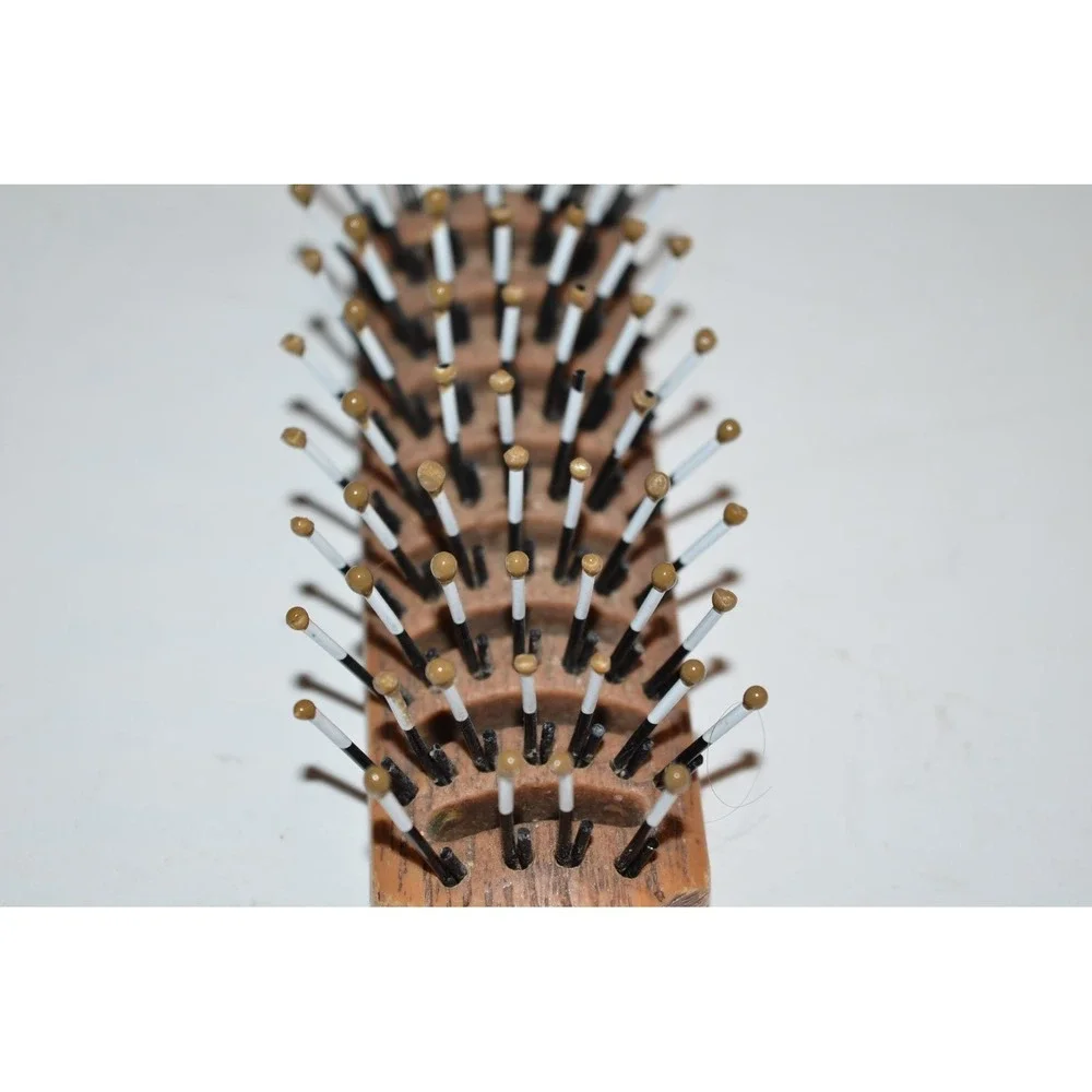 Goody USA Faux Brown Wood Vented Styling Hair Brush Ball Tipped Vtg 8